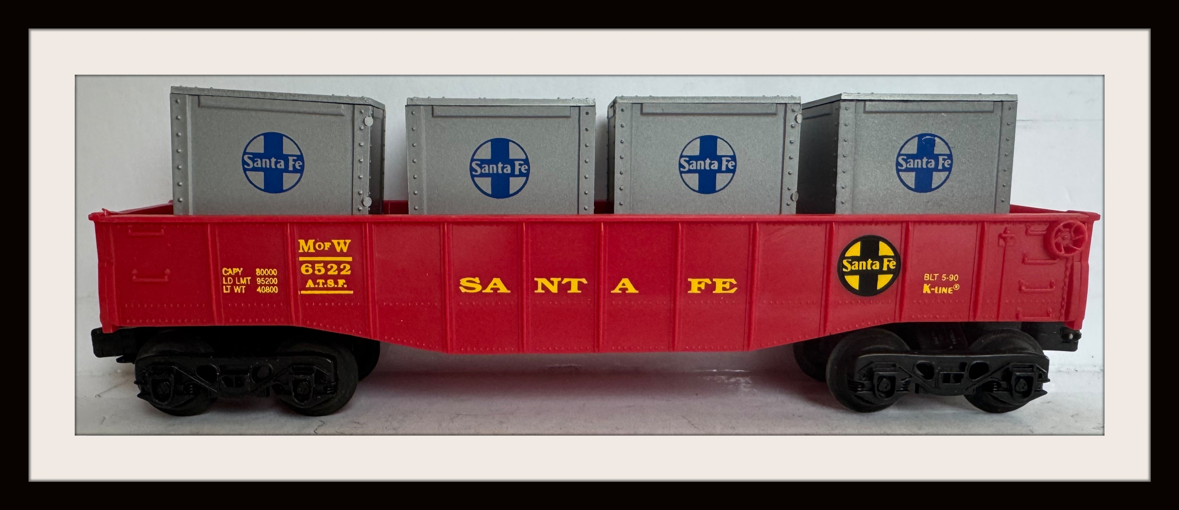 K-Line Santa Fe Maintenance Work Gondola # 6522