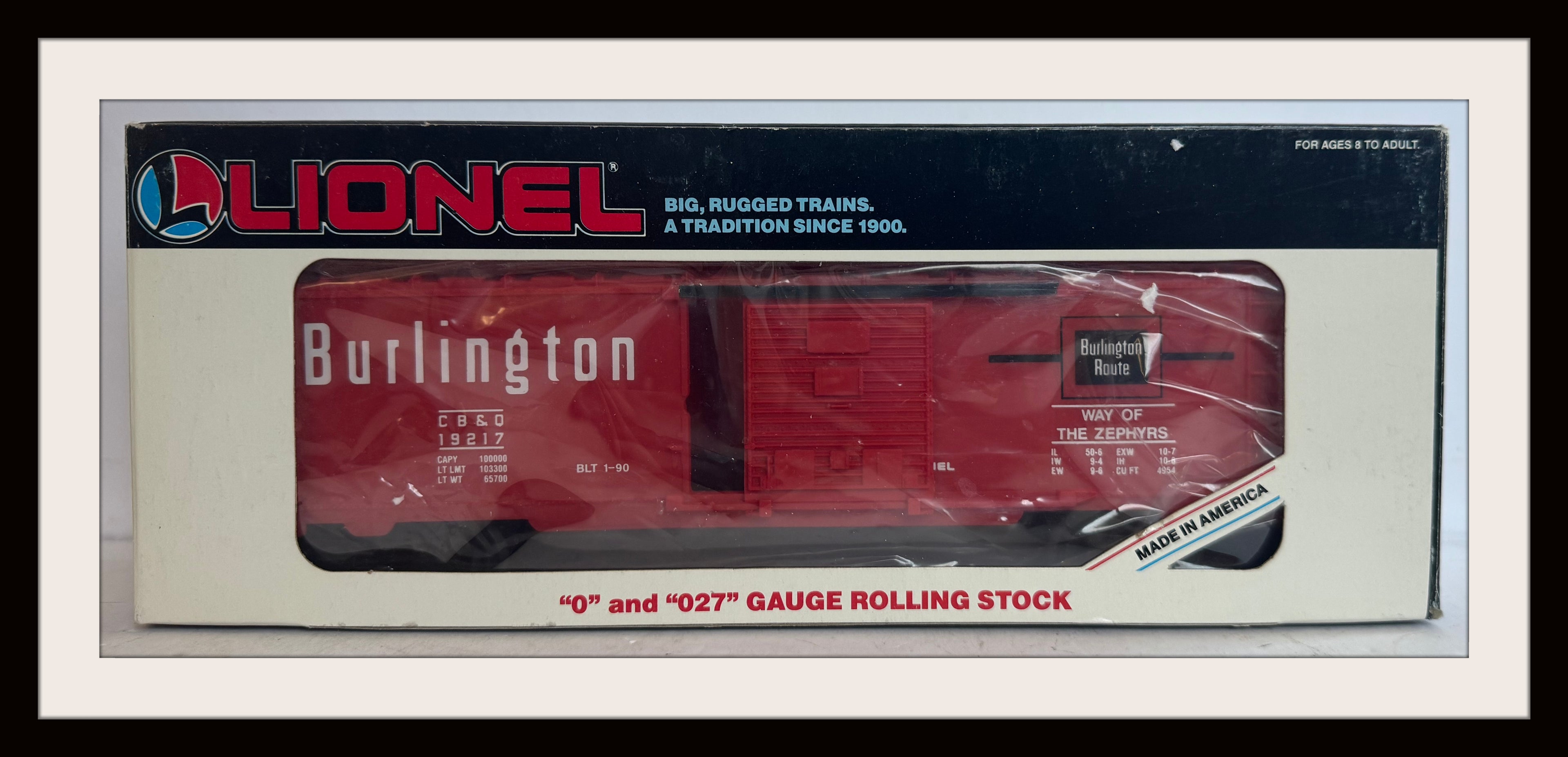 Lionel Burlington Route Box Car # 19217