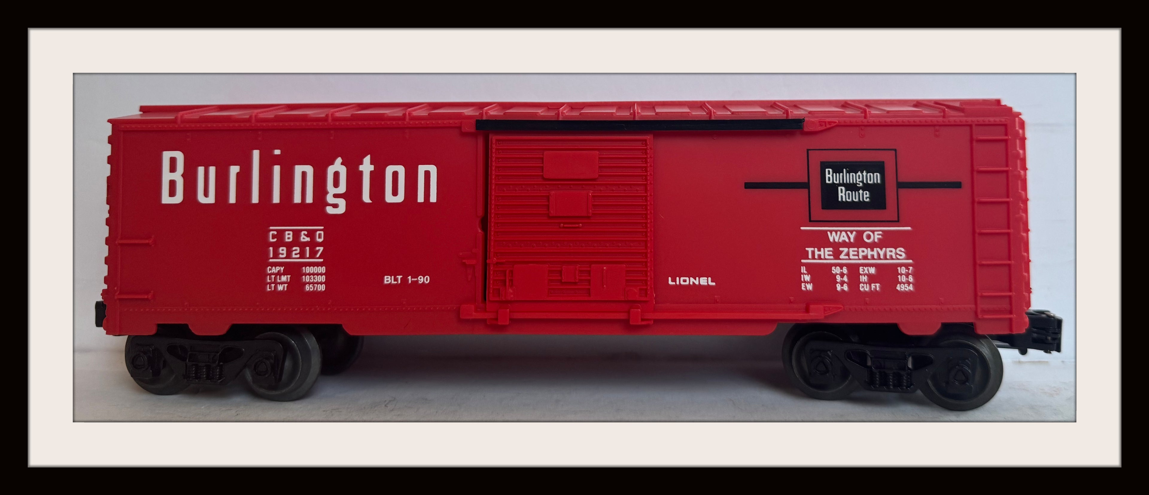 Lionel Burlington Route Box Car # 19217