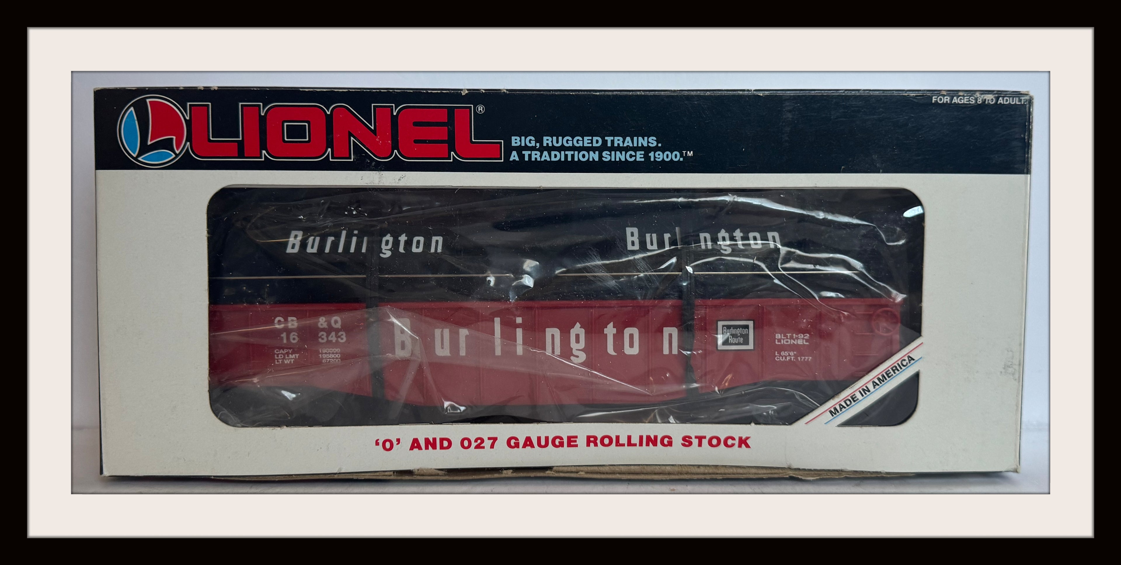 Lionel Burlington Route Gondola with Coil Covers # 16343