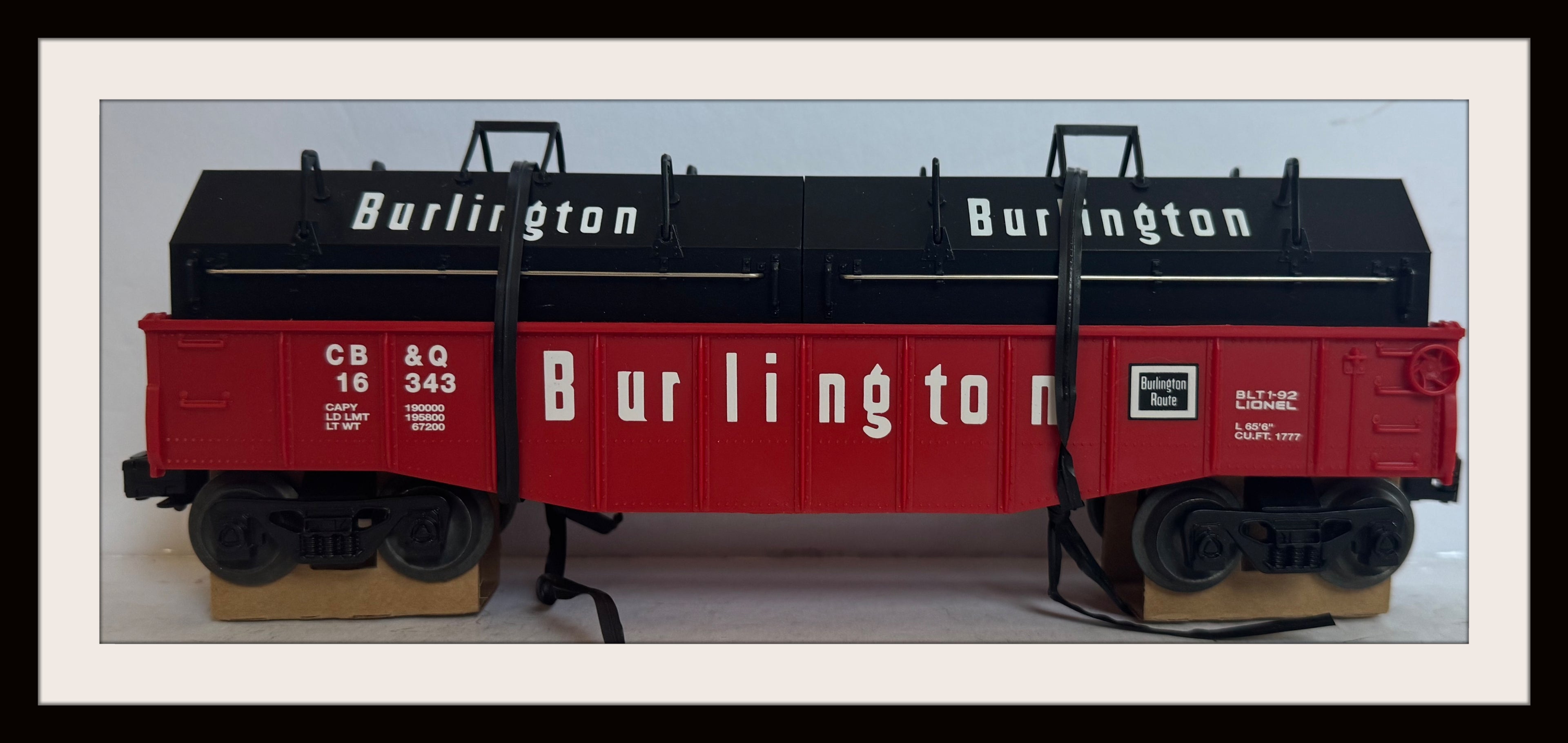 Lionel Burlington Route Covered Gondola # 163434 N.O.S.