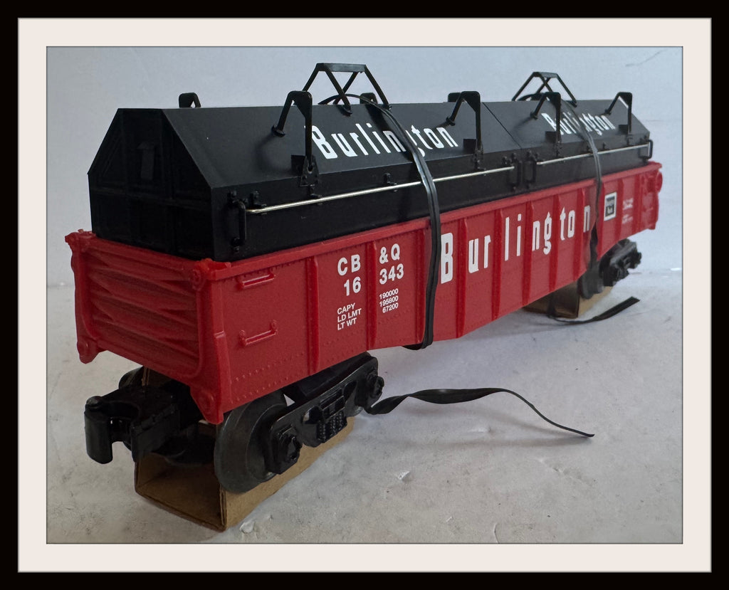 Lionel Burlington Route Gondola with Coil Covers # 16343
