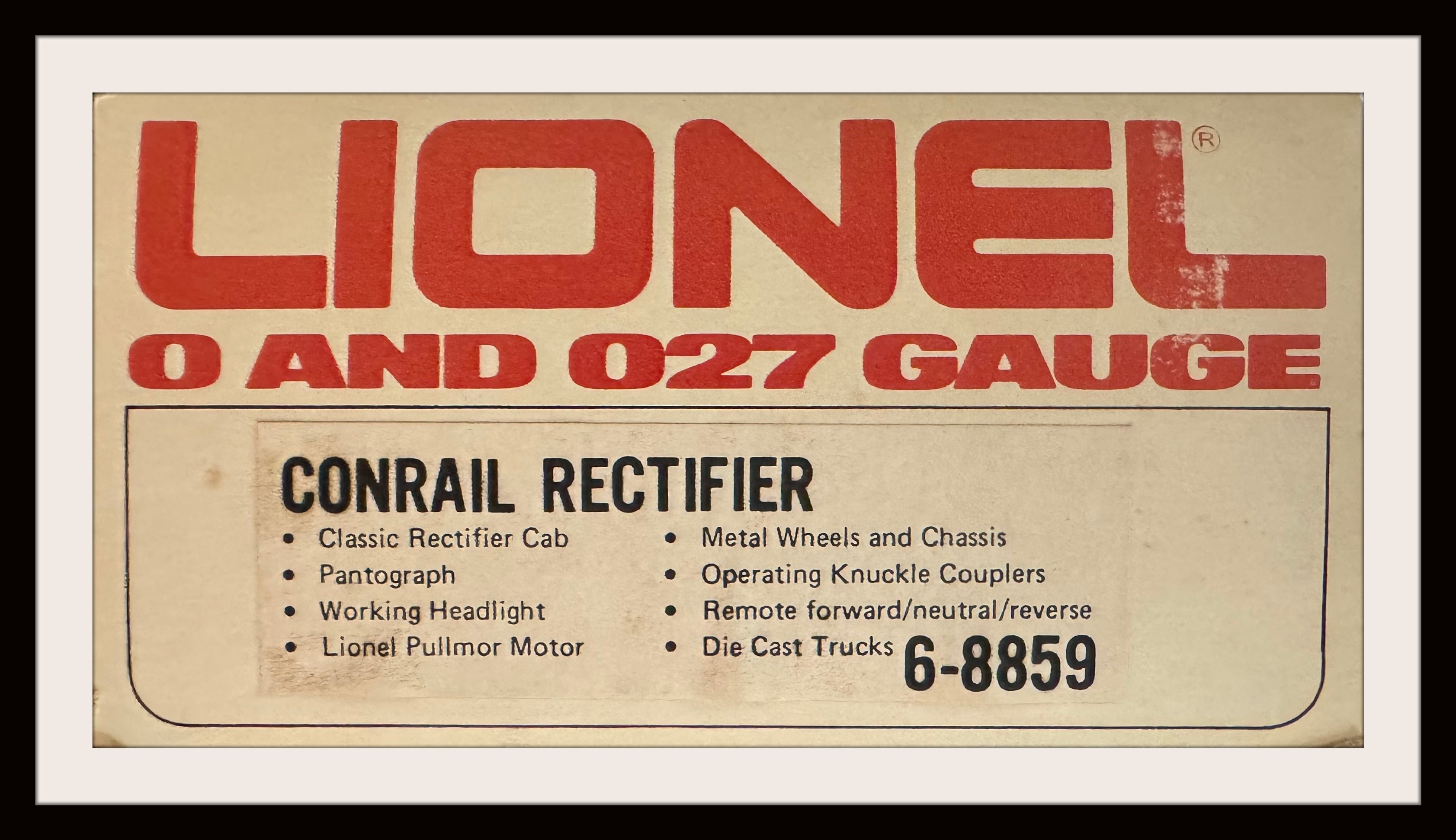 Lionel Conrail Rectifier # 6-8859