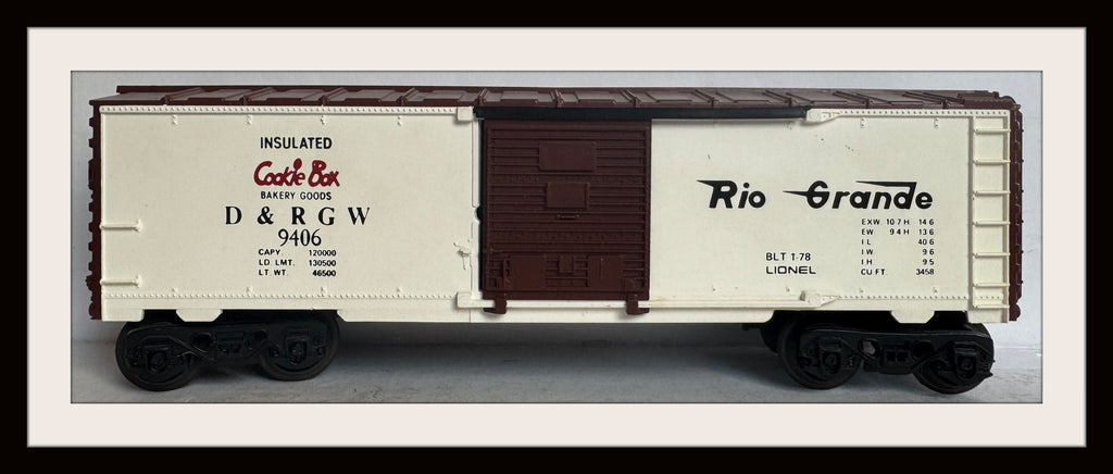 Lionel D & RGW Cookie Goods Box Car # 9406