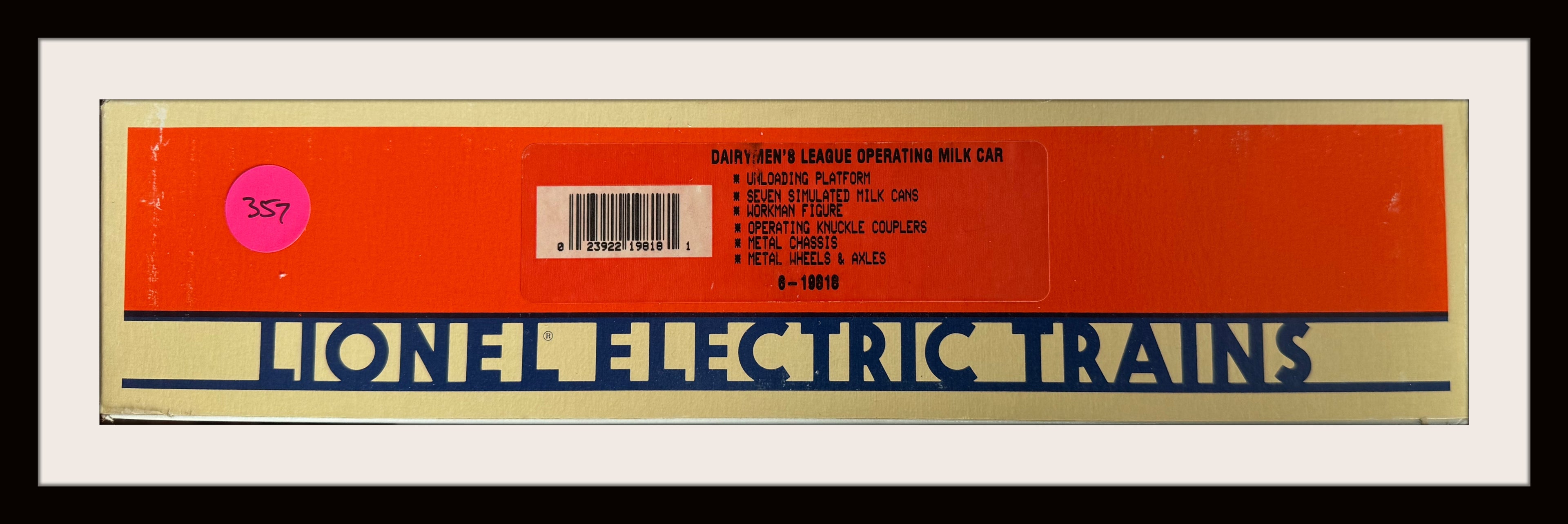 Lionel Dairymen’s League Operating Milk Car with