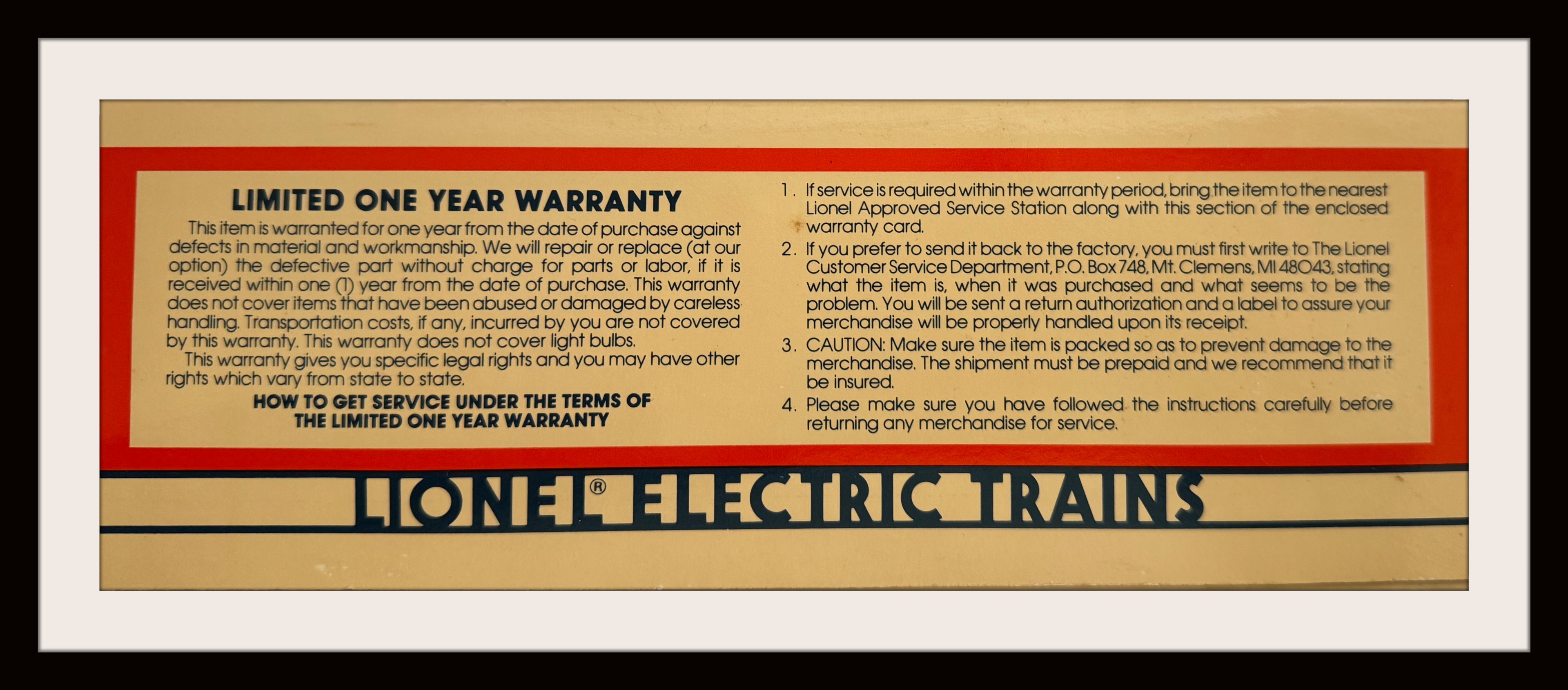 Lionel Great Northern Electric Engine (NIB)