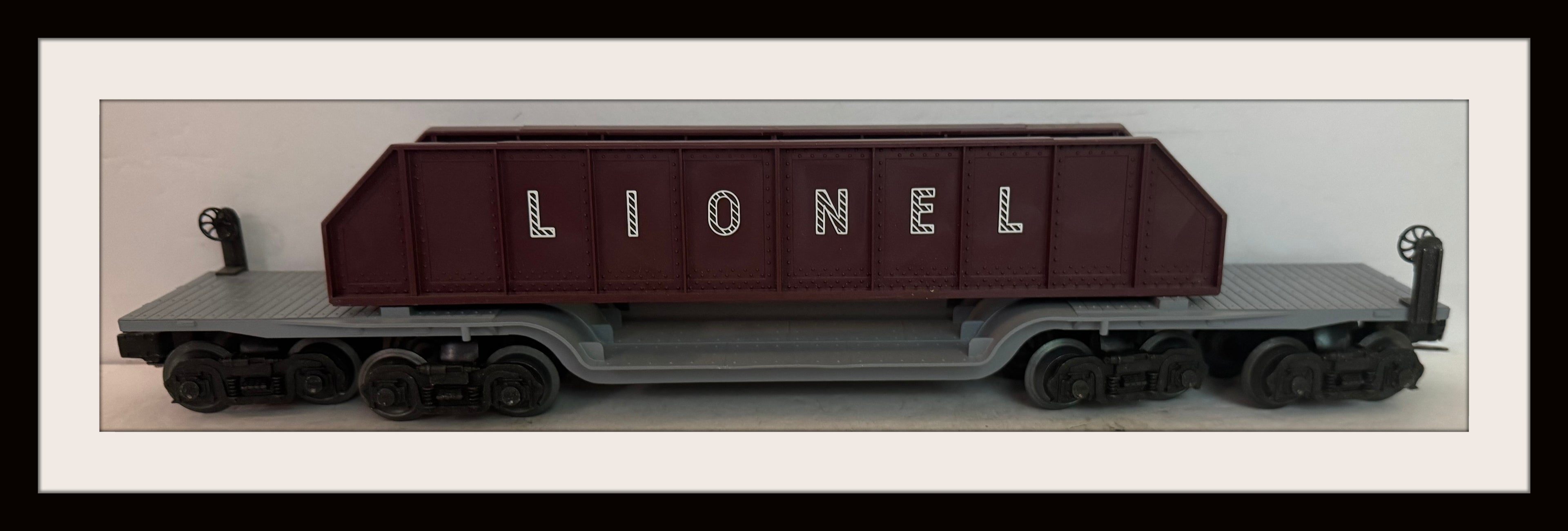 Lionel O Gauge Depressed Flat Car with Bridge Girder Load # 6-6509 Grade 7+