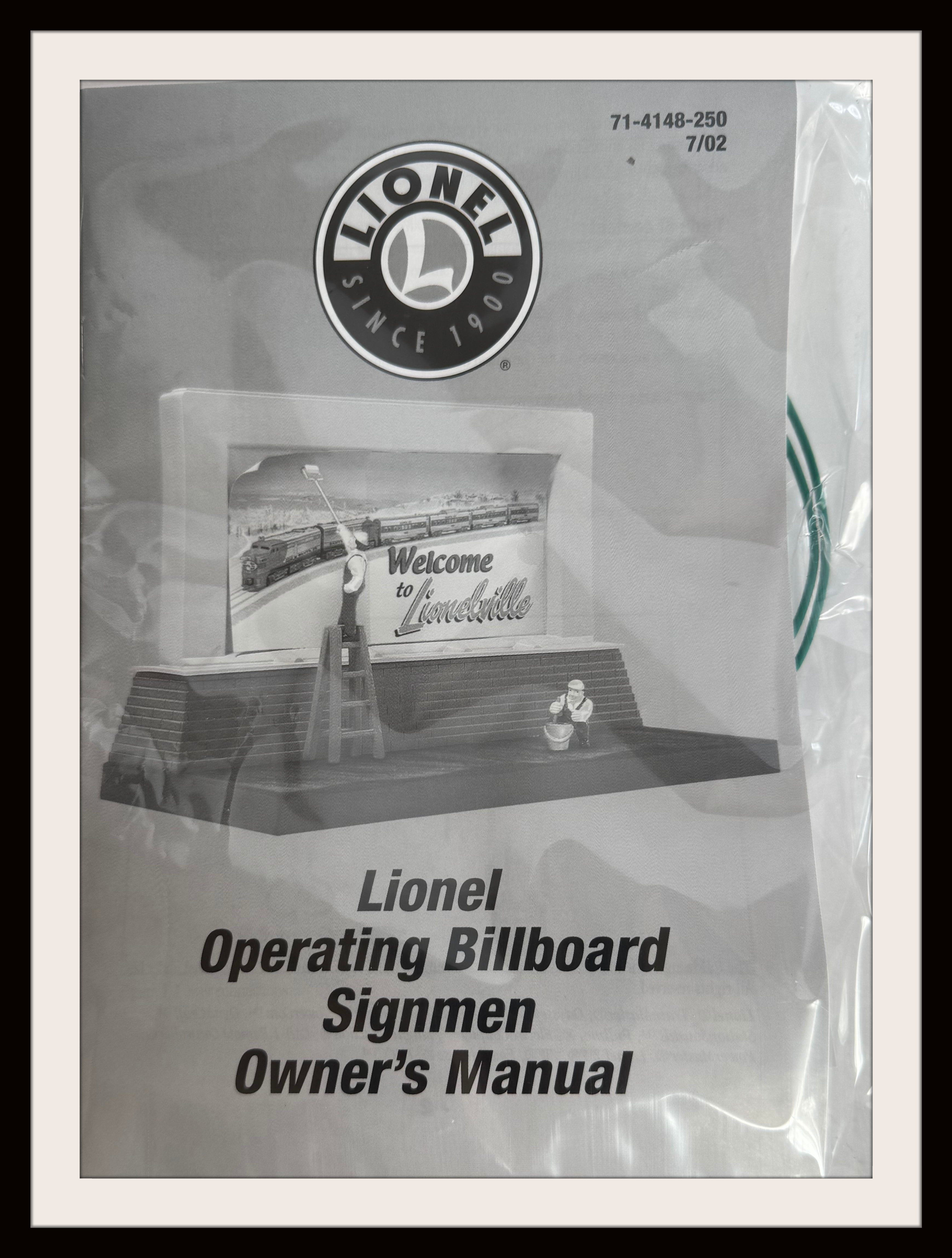 Lionel Operating Billboard Sign Men Vignette # 6-14148