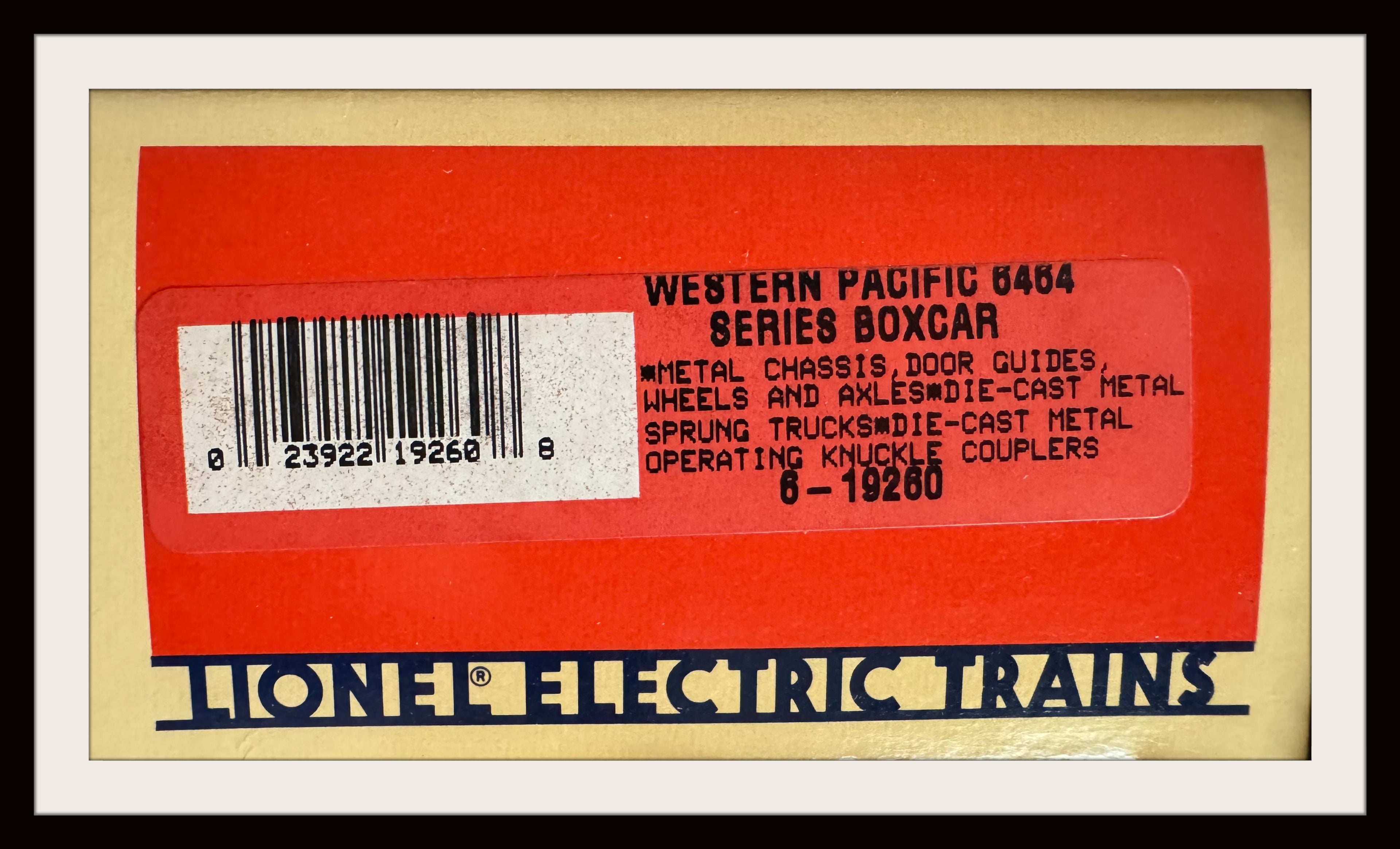 Lionel Western Pacific 6464 Series Boxcar # 6-19260 New Old Stock