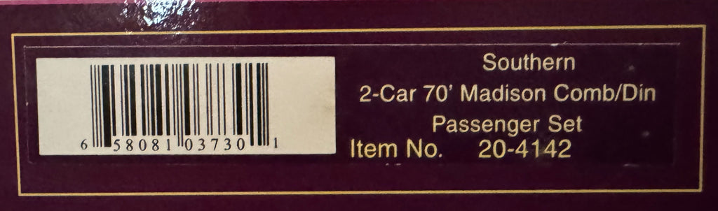 MTH Scale 70' Southern Madison Combo, Dinner Set New Old Stock