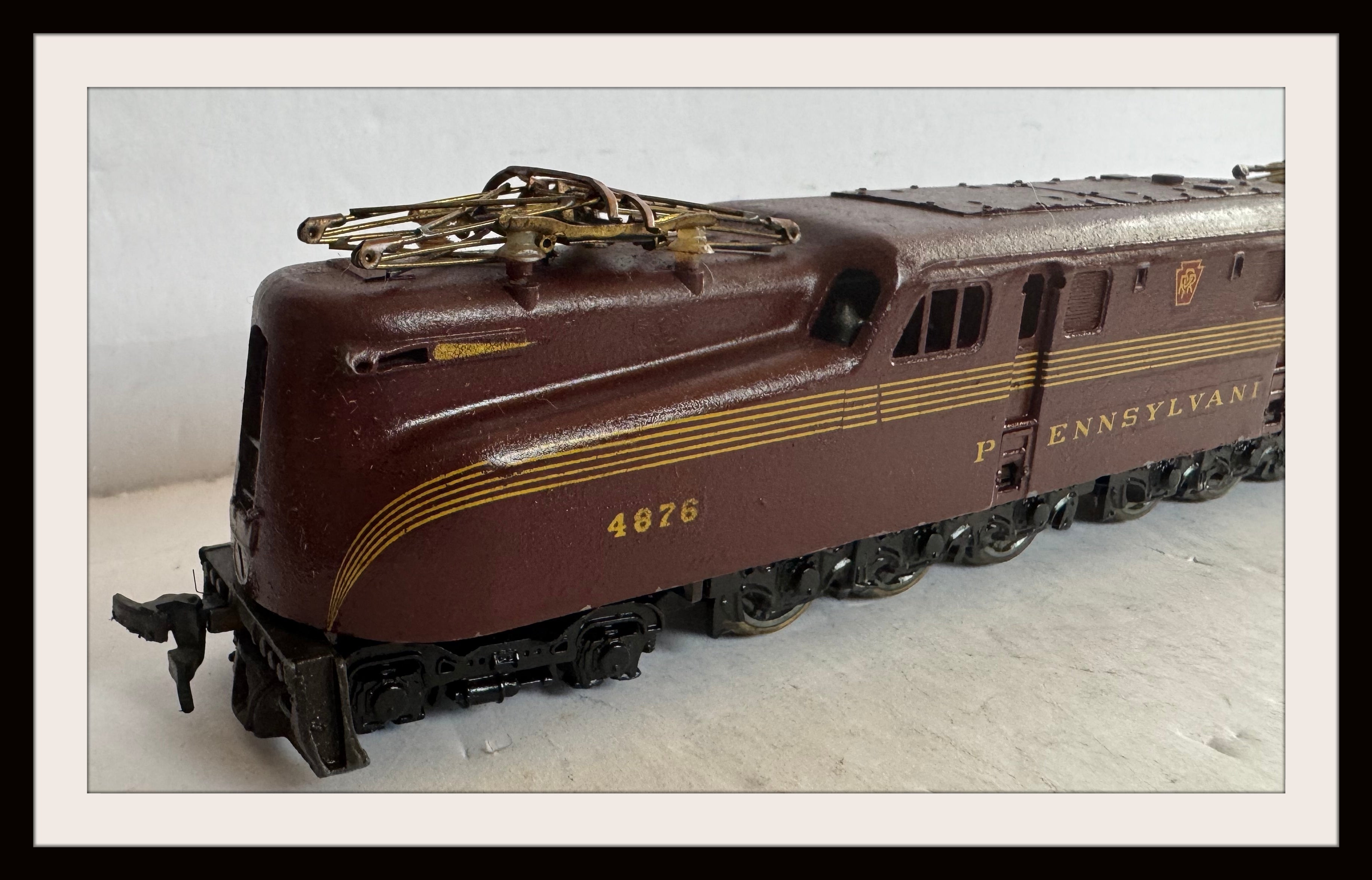 Penn Line PRR Brass CG1 with 3 Passenger Cars HO