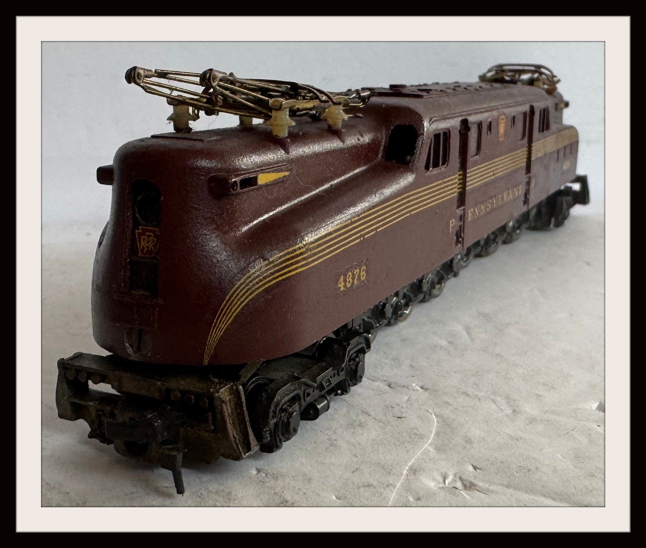 Penn Line PRR Brass CG1 with 3 Passenger Cars HO